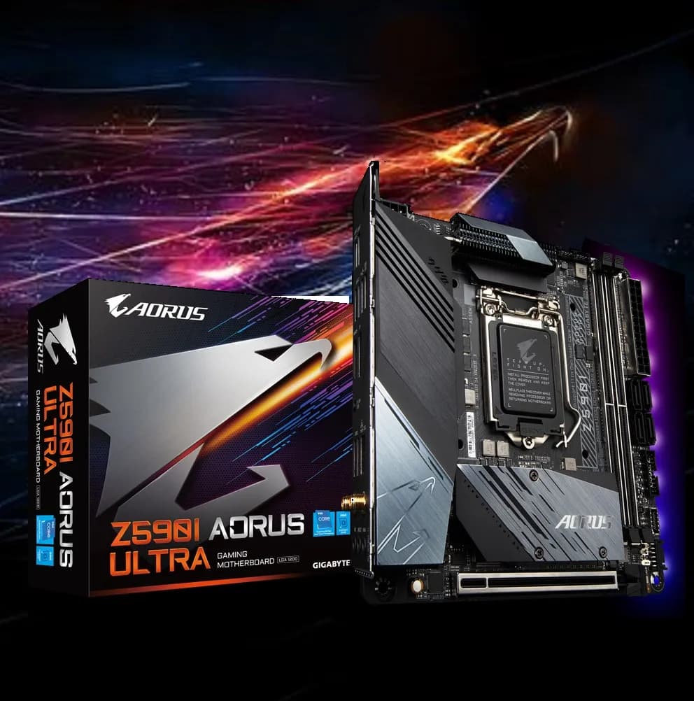 GIGABYTE Z590I AORUS ULTRA LGA 1200 Intel Z590 Mini-ITX DDR4 Gaming Motherboard with Dual M.2, PCIe 4.0, USB 3.2 Gen2X2 Type-C,...