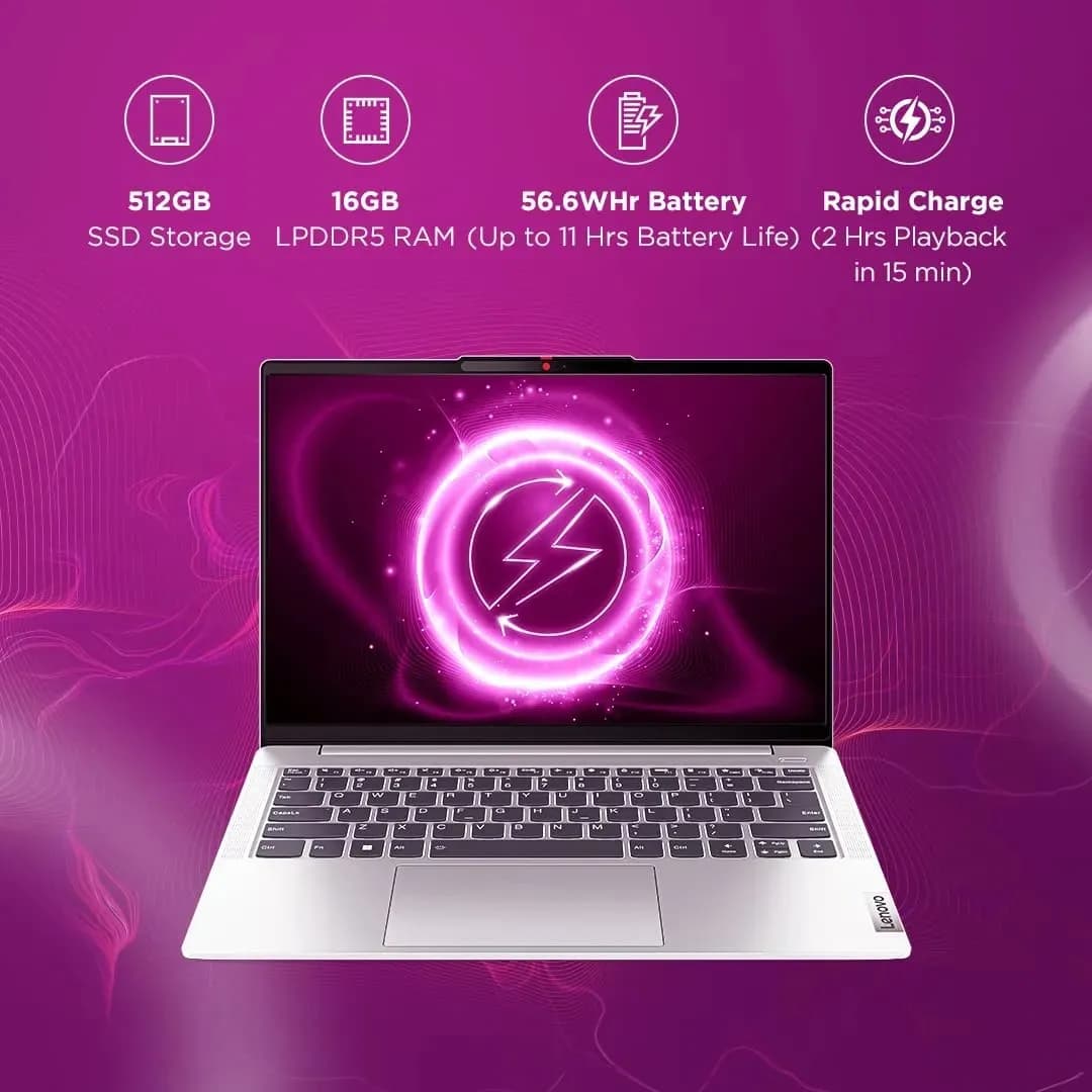 Lenovo IdeaPad Slim 3 Intel Core i7 13th Gen 15.6 inch FHD Thin & Light Laptop (RAM 16GB DDR5 /512GB SSD/DOS/Arctic Grey/1.63Kg)