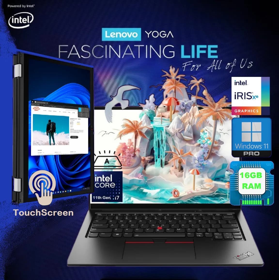 Lenovo THINKPAD L13 YOGA Gen 2 Intel Core i7-1165G7 | 16GB DDR4 RAM; 512 SSD | 13.3 inch FHD TouchScreen Display