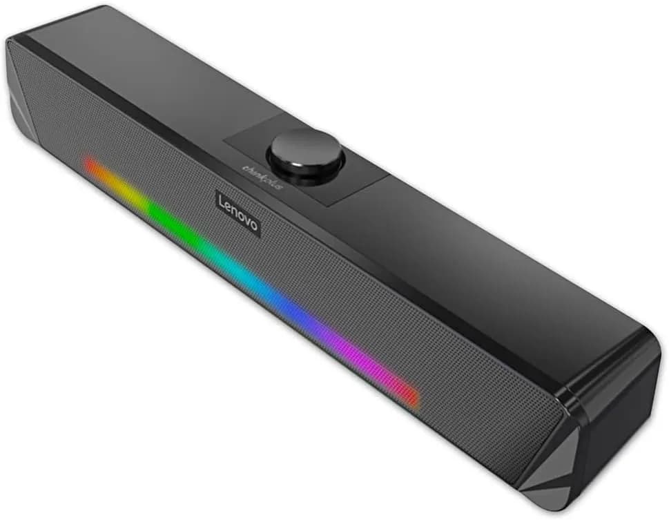 Lenovo thinkplus Desktop Sound Bar Stereo TS33BK Black, 125 Watts Speaker maximum output power, 600 Frequency response