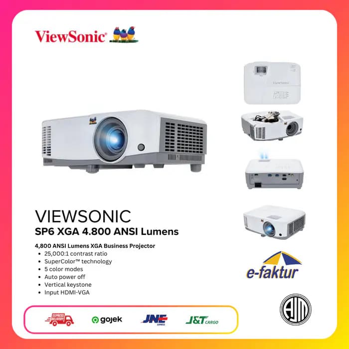 ViewSonic SP6 4,800 ANSI Lumens XGA Business Projector with SuperColor Technology, 25,000:1 Contrast Ratio