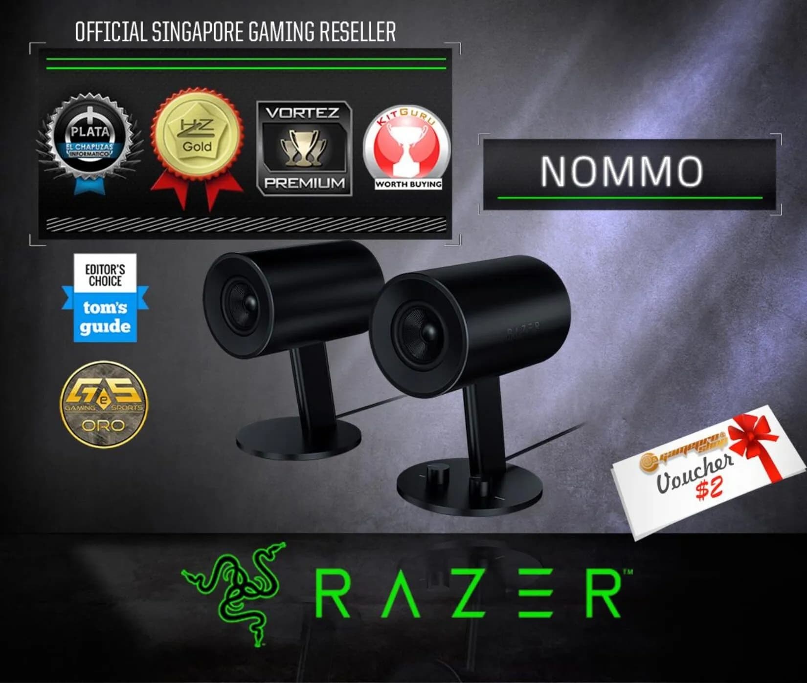 RAZER Nommo 2.0 PC Speakers β Black