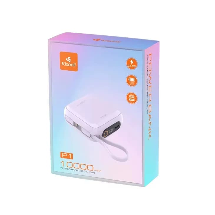 Kisonli P1 10000mAh Portable Power Bank – Fast Charging