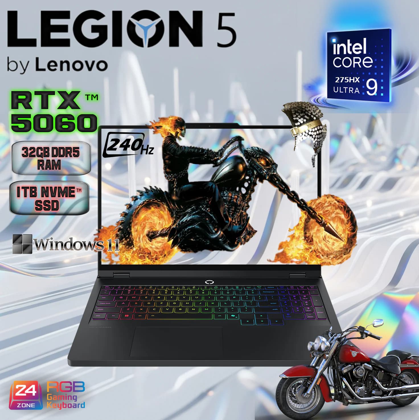 LENOVO AI-Powered Legion 5 16IAX10 Intel Core Ultra 9 275HX | 32GB DDR5 RAM, 1TB SSD NVMe | RTX 5060, 8GB