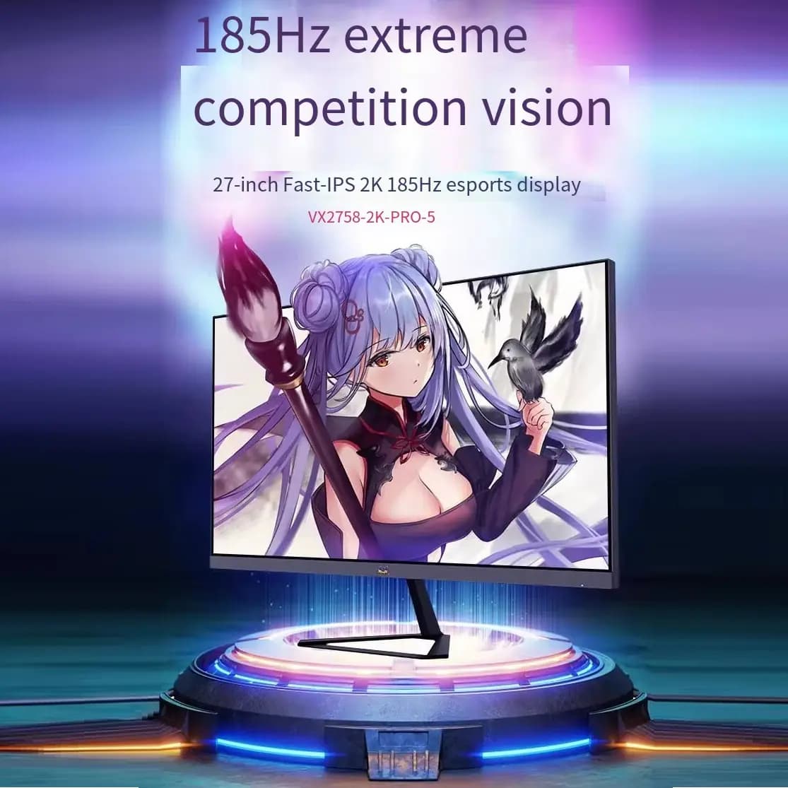 ViewSonic VX2758A-2K-PRO-2 27” IPS Gaming Monitor | 2K QHD | 185Hz | 1ms | FreeSync | Height Adjustable | Anti-Glare | HDMI & DP