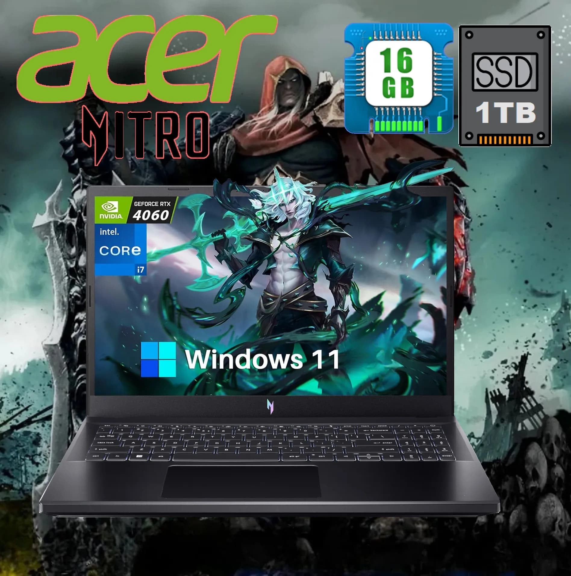 Acer Nitro V 15 Core i7 13620H | 16GB DDR5 RAM; 1TB SSD | RTX 4060, 8GB | 15.6 inch FHD IPS Display 144Hz | Windows 11