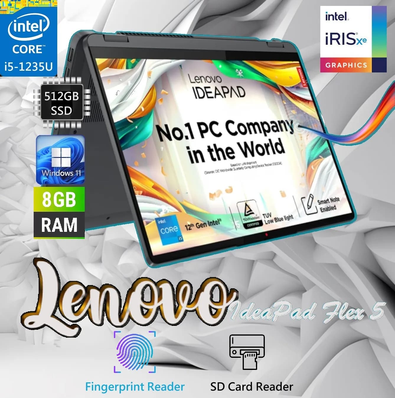 Lenovo IdeaPad Flex 5 14IAU7 Intel Core i5-1235U | 8GB DDR4x RAM ; 512GB SSD | 14- inch WUXGA Touchscreen Display