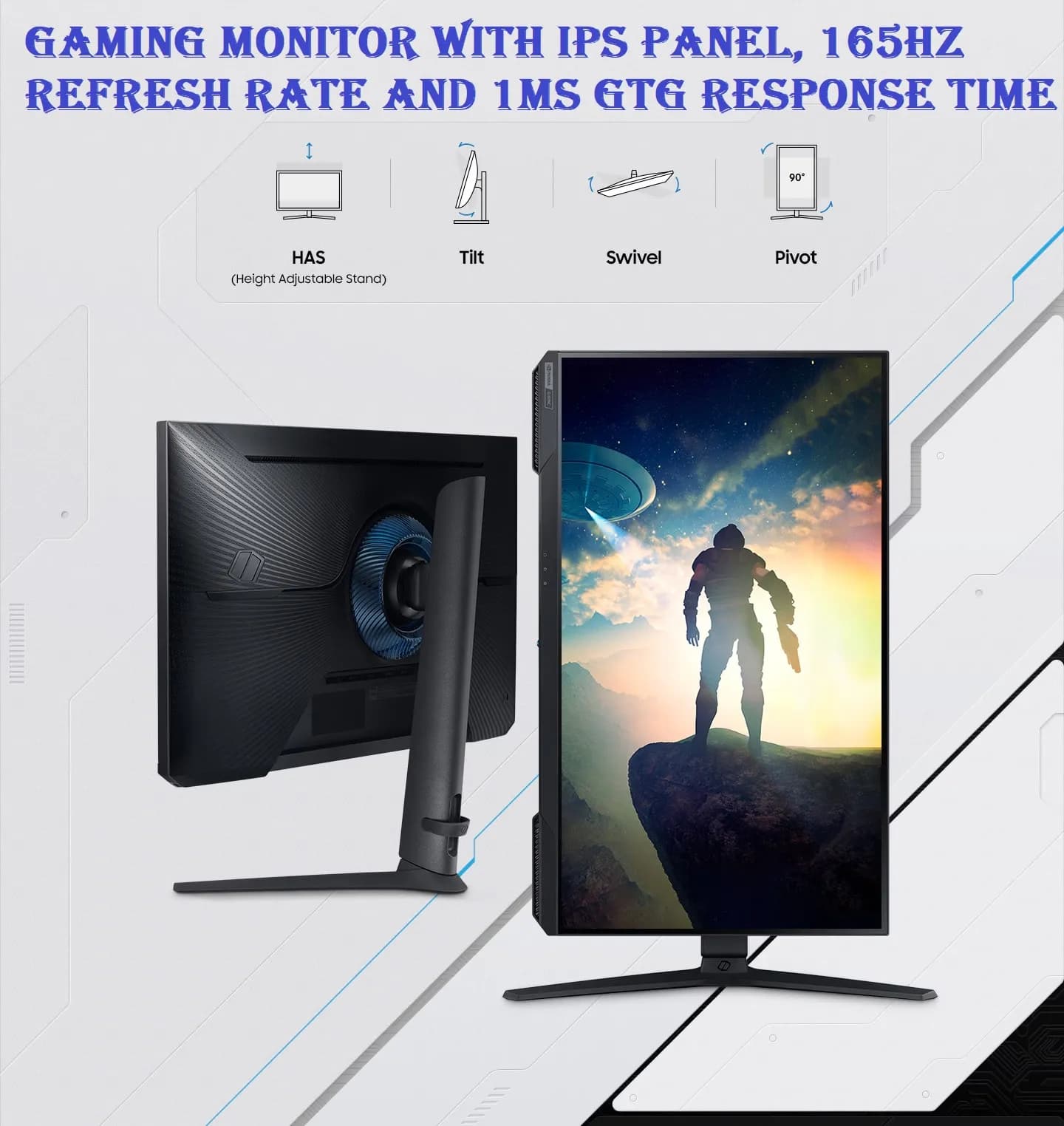 Samsung 32-Inch 2K QHD Odyssey G5 Gaming Monitor, 165Hz, Response Time 1Ms (GTG), Flat LCD Monitor