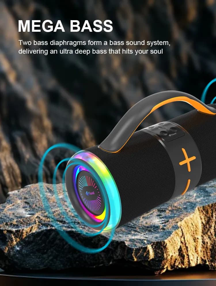 KISONLI K18 Bluetooth Speaker 16W with RGB, 3600mAh Battery