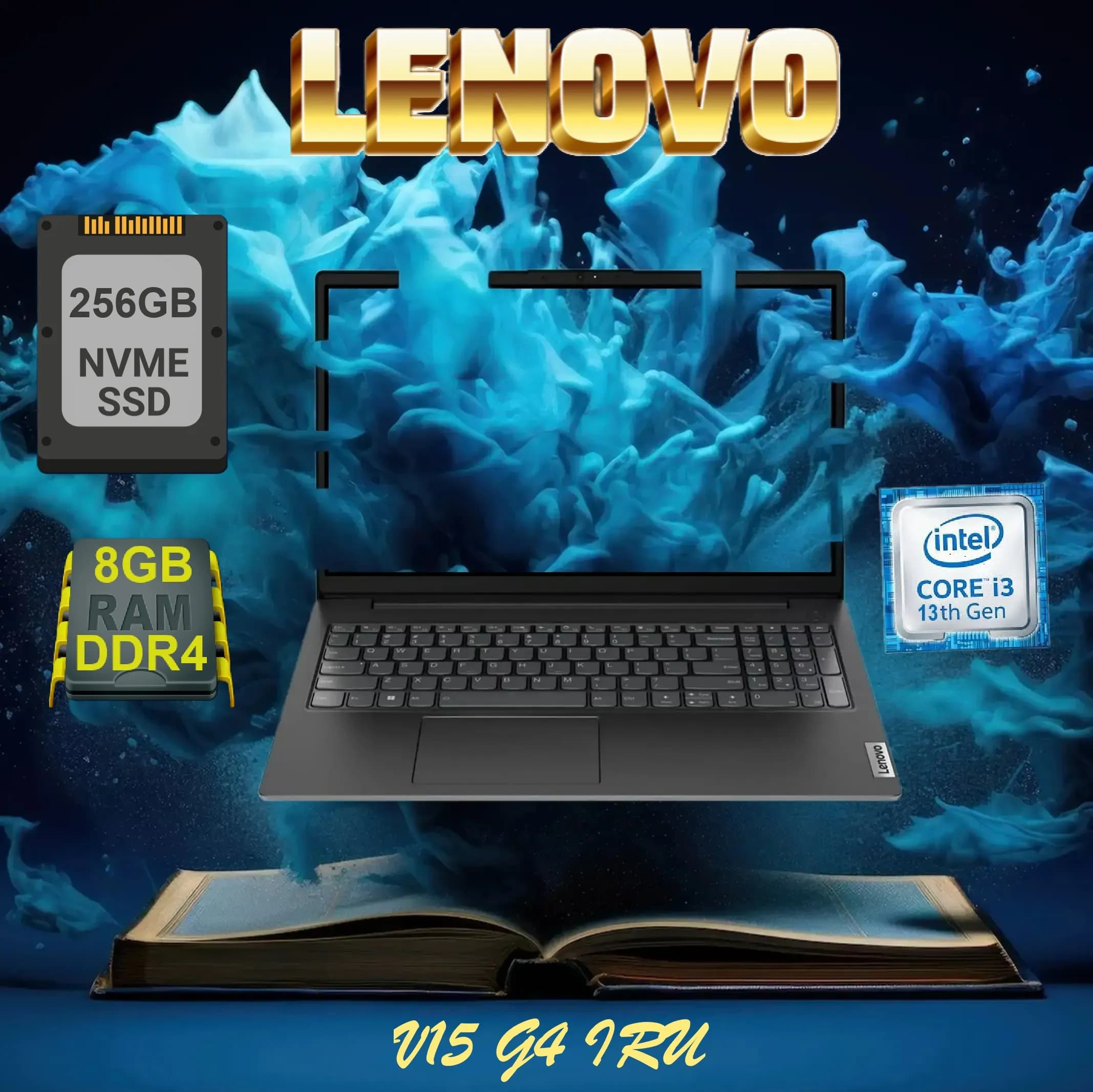 Lenovo V15 G4 IRU Intel Core i3-1315U | 8GB DDR4 RAM ; 256GB NVMe SSD | 15.6″ FHD IPS Display | DOS | Intel UHD Graphics (AK-23716)