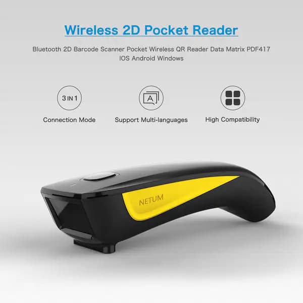 NETUM 2D Wireless Barcode Scanner