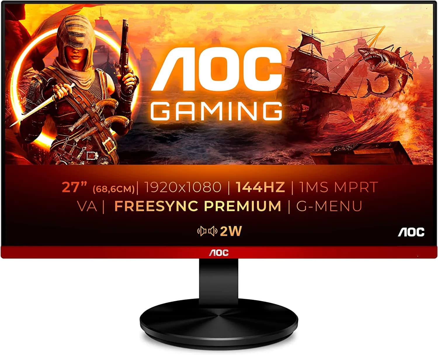 AOC 27″ FHD (1920×1080) 144HZ VA FRAMELESS 1ms Black/Red | G2790VXA