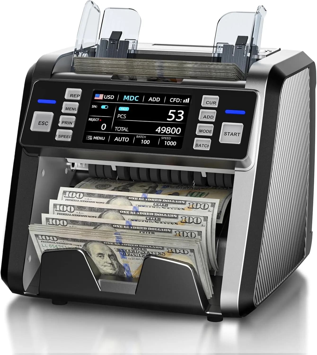 COUNT-PRO Mixed Denomination Money Counter Machine, Value Counting, Mixed Counting with 2 CIS/UV/MG/IR/DD/DBL/HLF/CHN,...