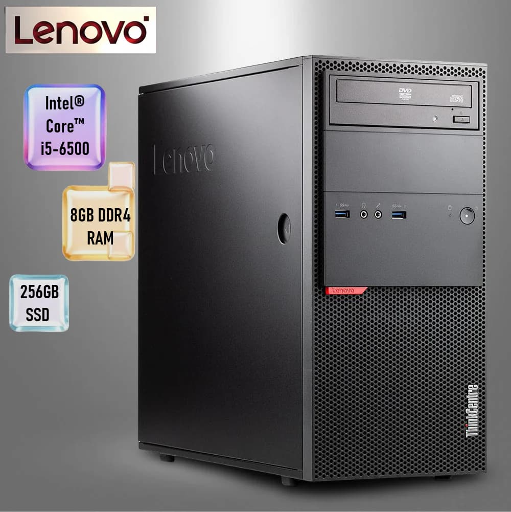 LENOVO ThinkCentre M800 Desktop Intel Core i5-6500 Processor | 8GB DDR4 RAM | 256GB SSD | DOS | BLACK 10FVS0RT00