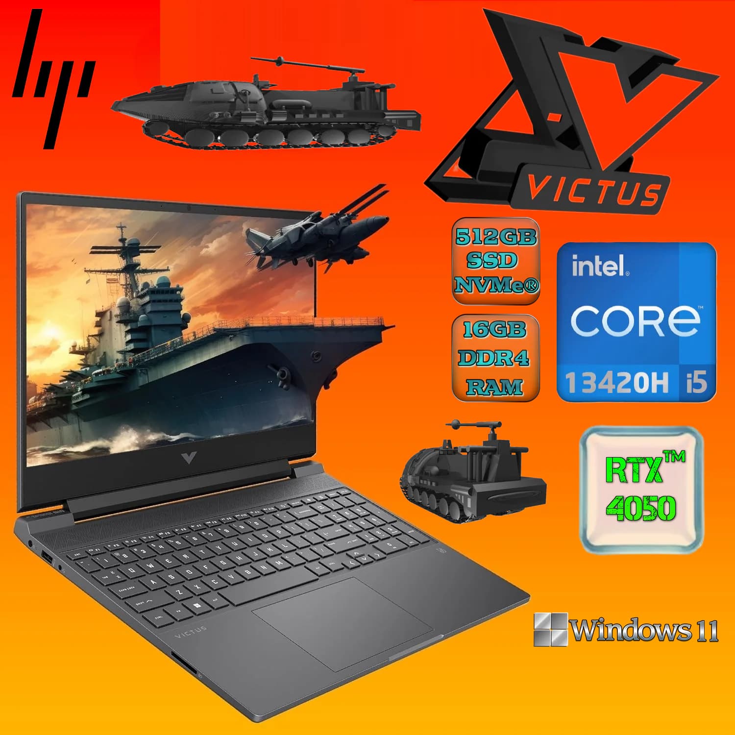 HP Victus Intel Core i5-13420H | 16GB DDR4 RAM, 512GB NVMe SSD | RTX 4050, 6GB | 15.6″ FHD IPS Display 144Hz | Backlit Keyboard