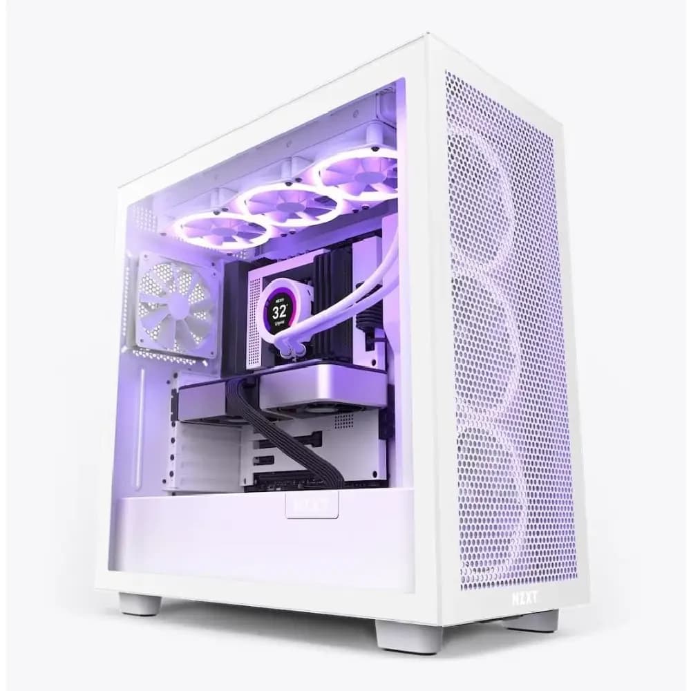 Nzxt H7 Flow Mid Tower Airflow White Case Cm H71fw
