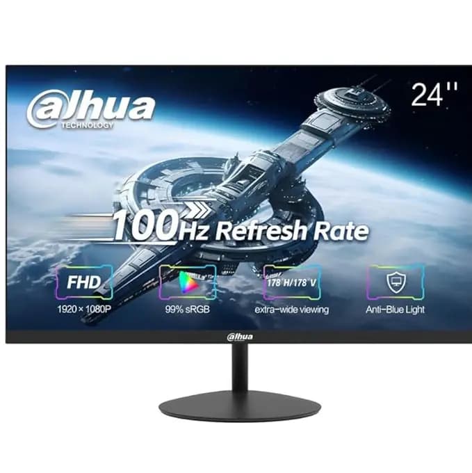 DAHUA 24” FHD VA Monitor 100Hz 5ms; Ultra-Narrow Bezel; 178°H/178°V Extra-wide Viewing Angle; VESA Wall-Mountable