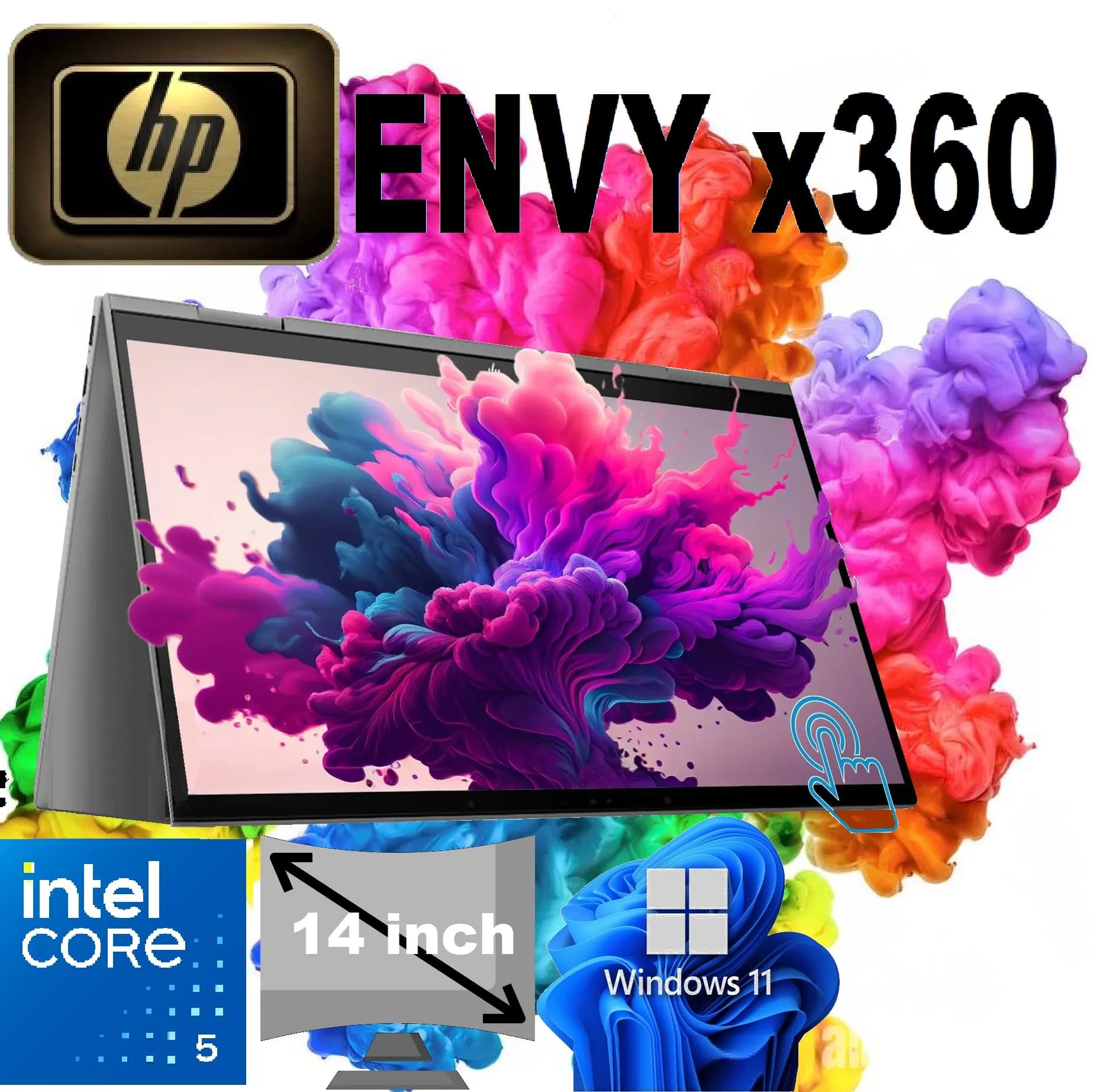 HP ENVY x360 14 inch 2-in-1 Laptop PC 14-es1013dx Intel Core 5 120U | 8 GB DDR4 RAM; 512 GB SSD | 14-inch FHD IPS Touch Screen