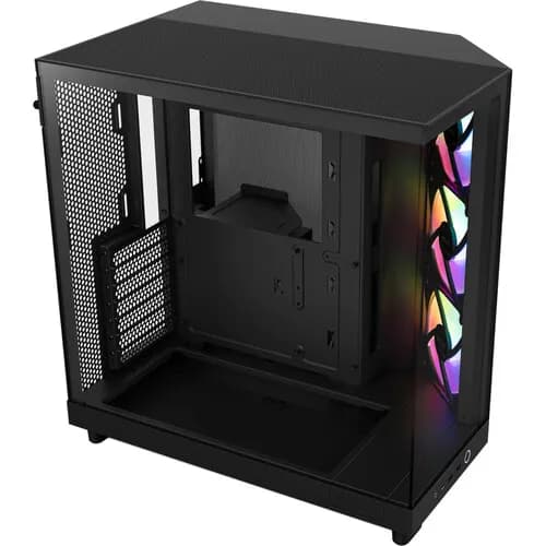 NZXT H6 Flow RGB Compact Dual-Chamber Mid-Tower Airflow Case | Includes 3 x 120mm RGB Fans Black