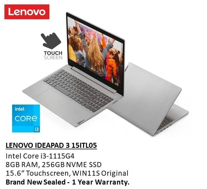 Lenovo IdeaPad 3 I3 11TH 8GB 256 NVME 15.6 TOUCH WIN 11 NEW