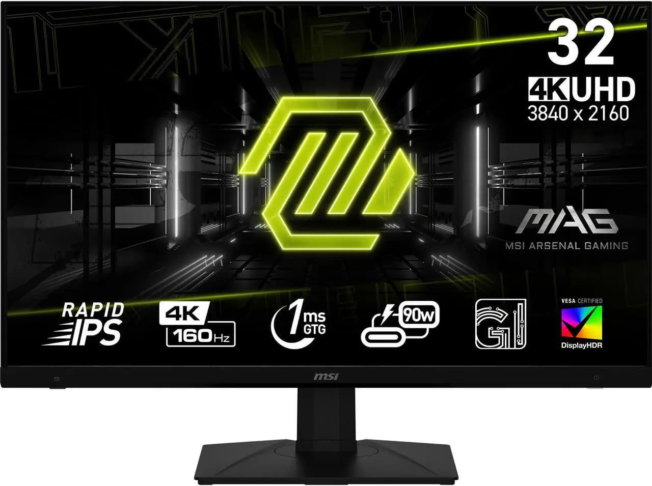 MSI MAG 322UPF 32″ 4K UHD Gaming Monitor | 160Hz, 1ms GtG, HDMI 2.1, Adaptive-Sync, HDR 400, USB-C PD 90W