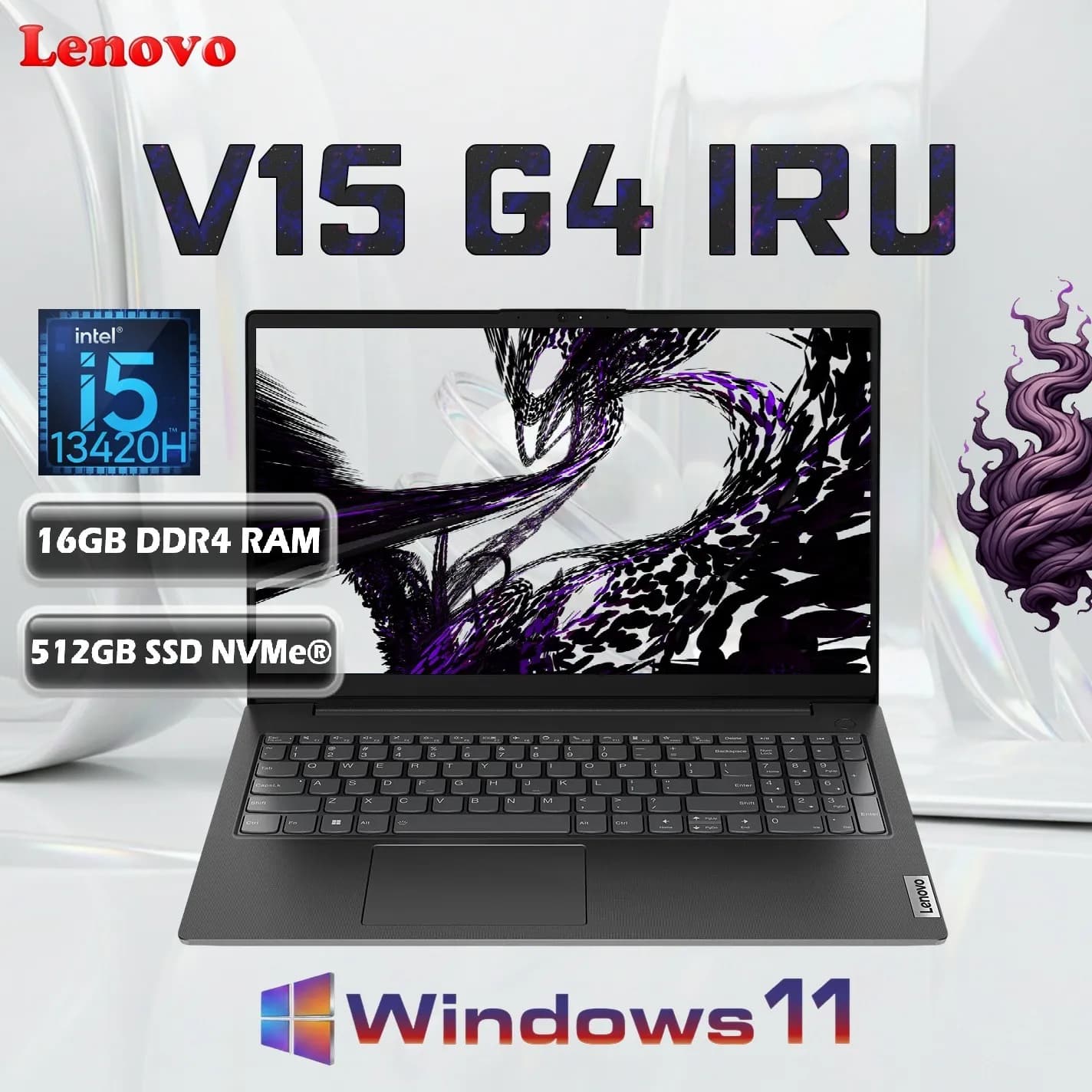 Lenovo V15 G4 IRU Intel Core i5-13420H | 16GB DDR4 RAM; 512GB NVMe SSD | 15.6″ FHD TN Display | Intel UHD Graphics |Windows 11