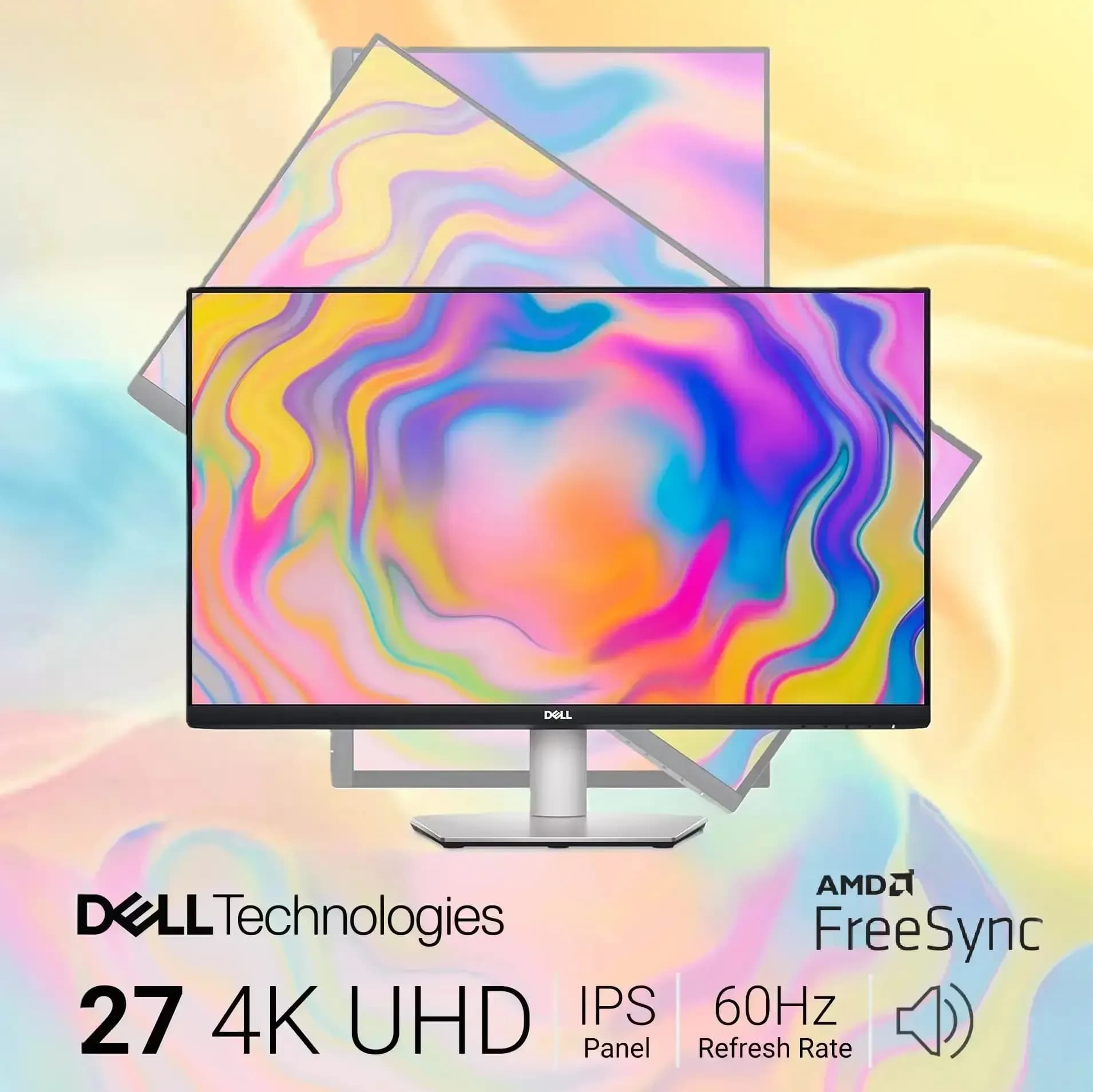 Dell S2722QC 27-Inch 4K UHD USB-C Monitor, 60Hz Refresh Rate 3840 x 2160 , 4ms (gray-to-gray extreme) Response Time, 1.07...