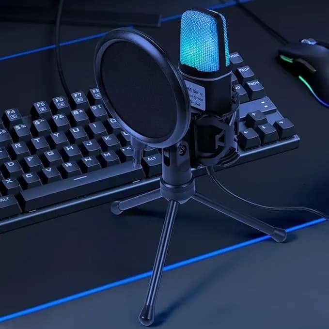 Microphone Sf 666r With Tripod Usb Rgb Gaming