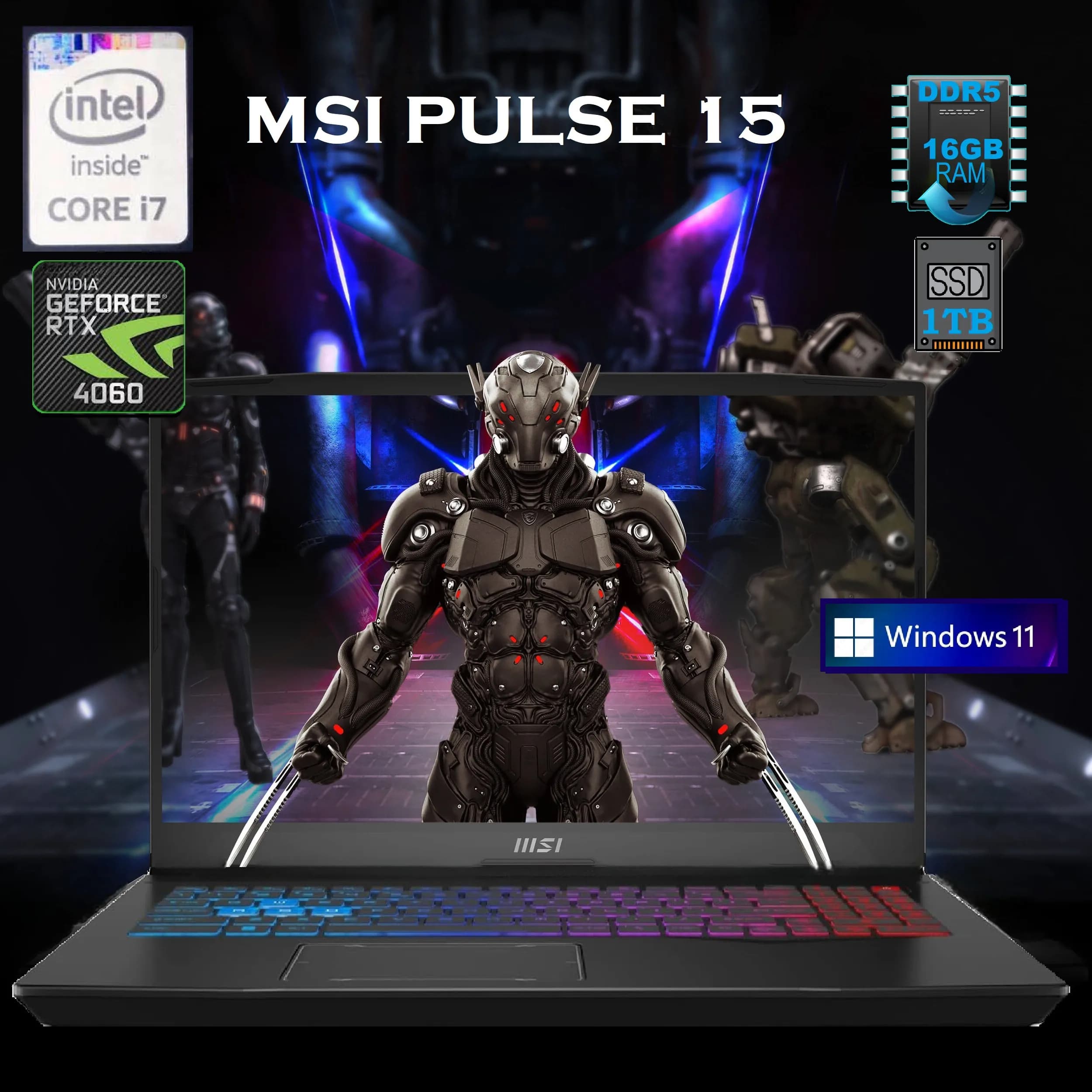 MSI PULSE 15 B13VFK Intel Core i7-13700H | 16GB DDR5 RAM, 1TB SSD | RTX 4060 8GB | Windows 11 Home