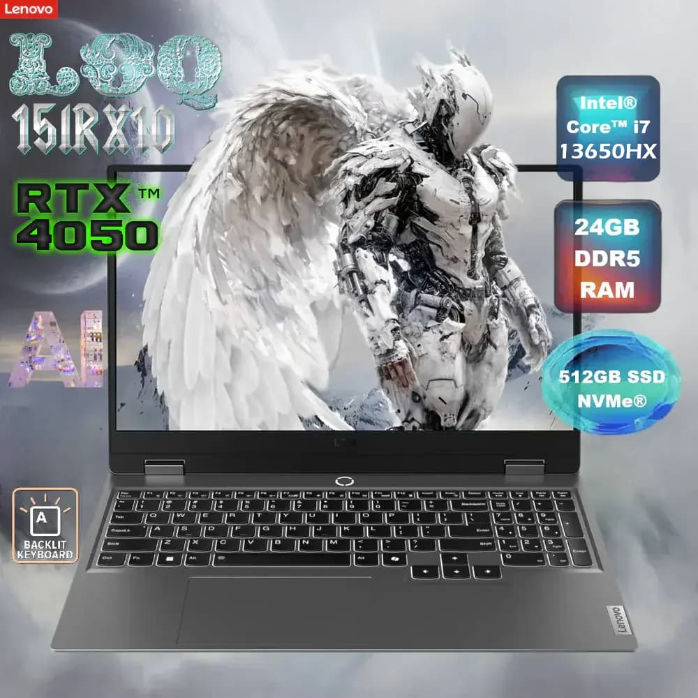 LENOVO AI-Powered LOQ 15IRX9 Intel Core i7-13650HX | 24GB DDR5 RAM; 512 SSD NVMe | RTX 4050, 6GB | 15.6″ FHD IPS Display 144Hz
