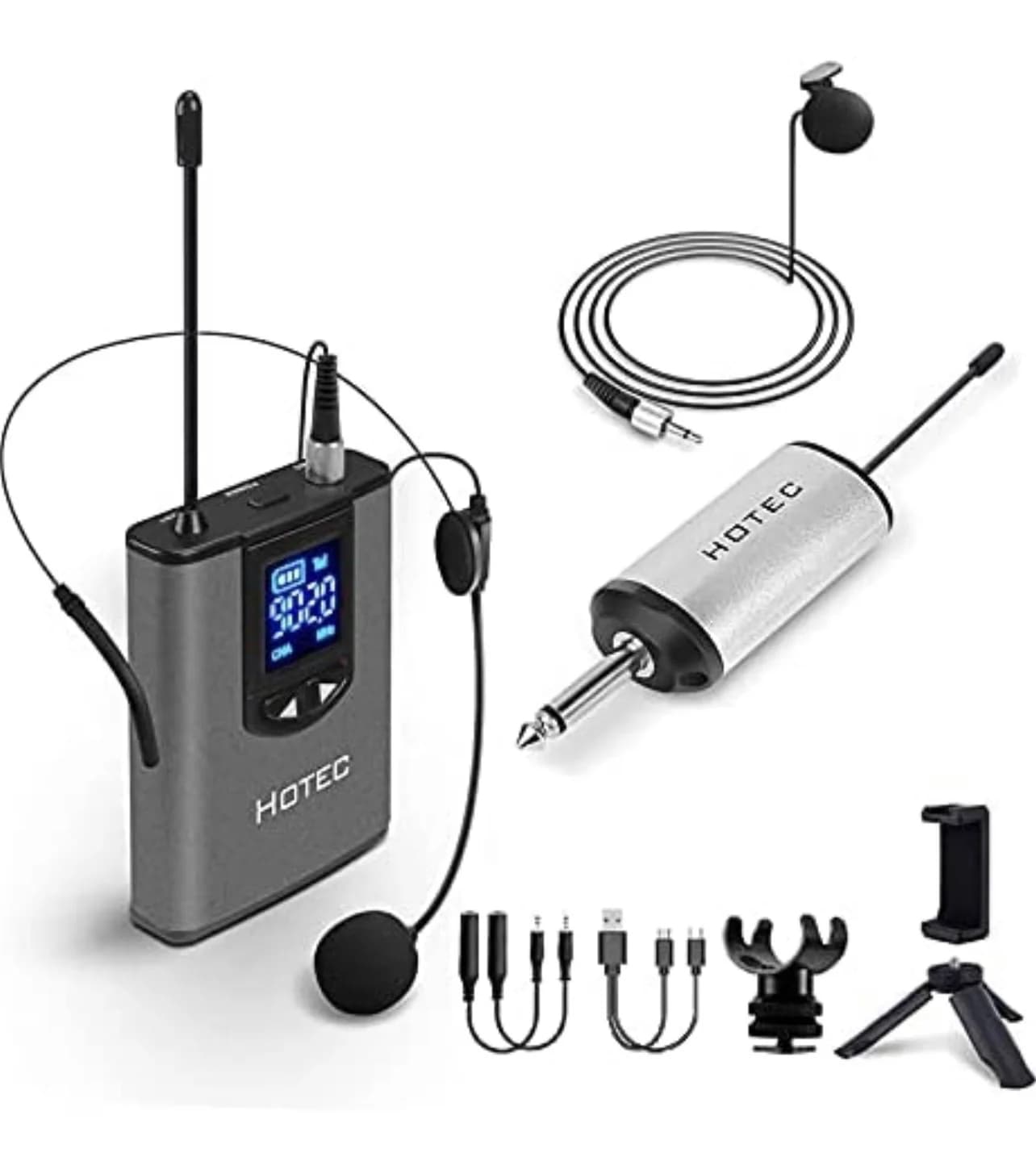 HOTEC UHF Wireless Headset Microphone Mic with Bodypack Transmitter