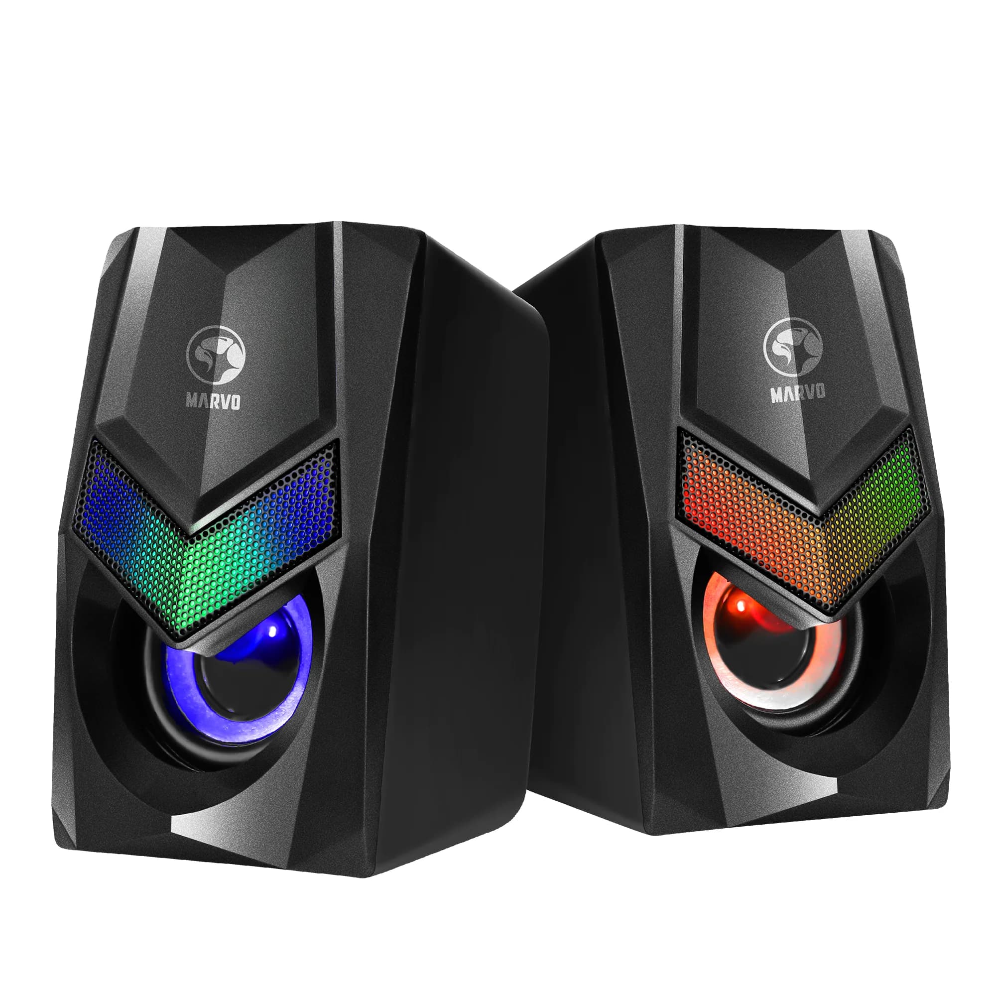 SG-118 Havoc 10 2.0 Stereo RGB Gaming Speaker | 6W Power | RGB Lighting | USB & AUX Connection | Compact & Portable
