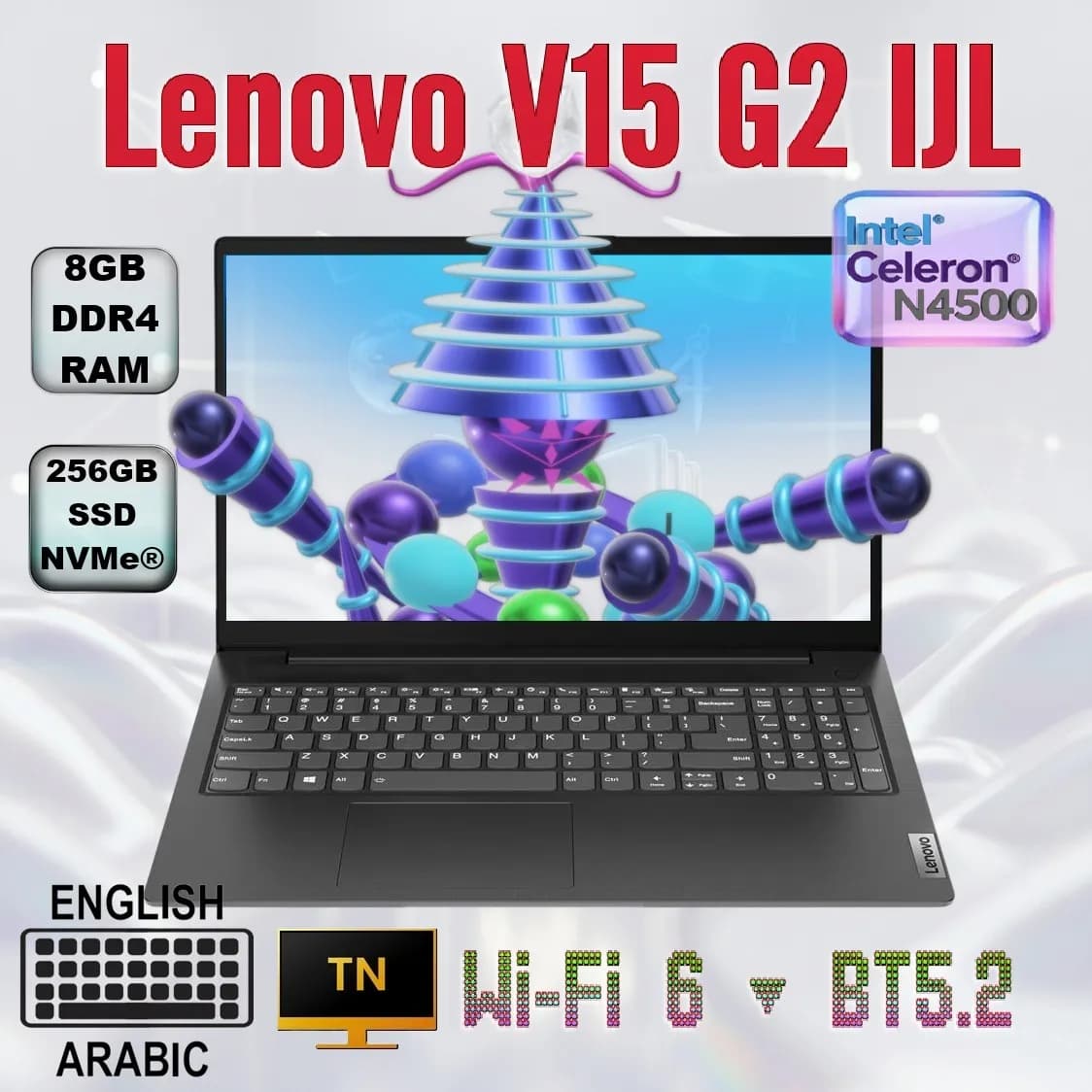 Lenovo V15 G2 IJL: Intel Celeron N4500 | 8GB DDR4 RAM; 256GB NVMe SSD | Intel UHD Graphics | 15.6-inch FHD TN Display