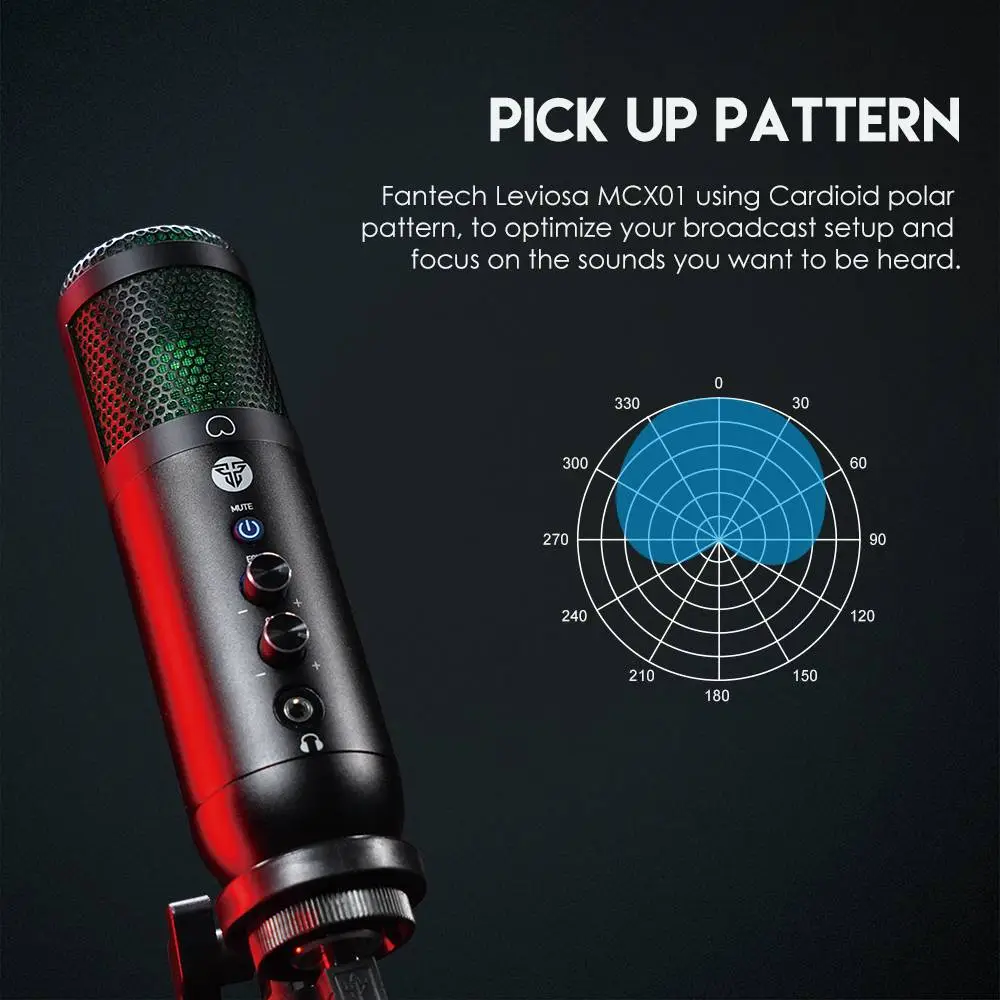 Fantech MCX01 Leviosa Professional Condenser STREAMING Microphone 5