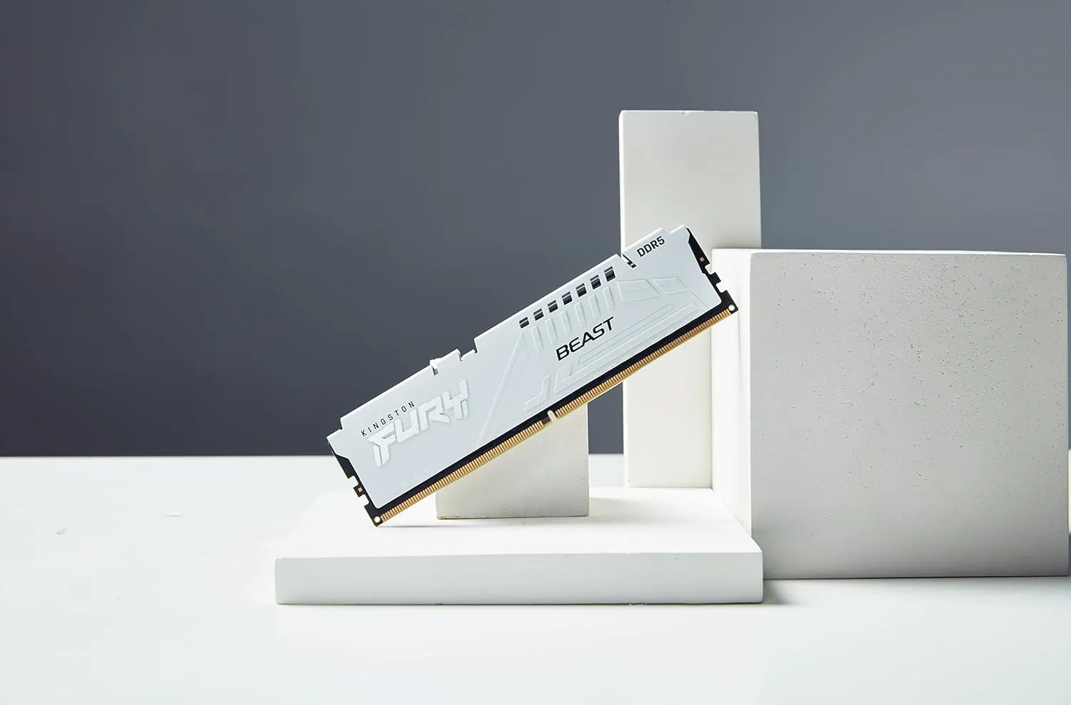 Kingston FURY Beast White 16GB 5600MT/s CL40 DDR5 XMP DIMM | Overclocking | Plug N Play | Intel XMP 3.0 | Single Module 6