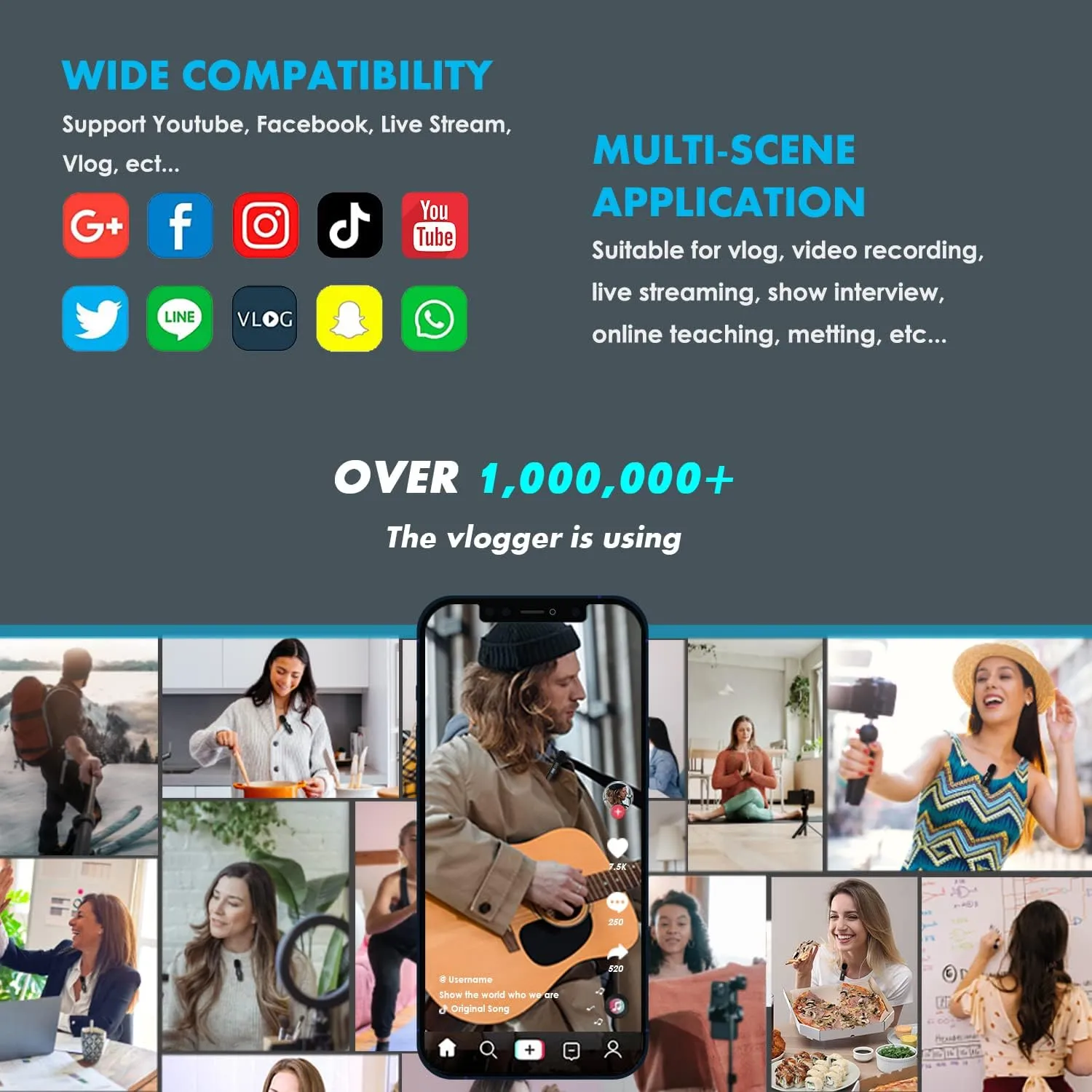 REMAX K10 2.4GHz Wireless Lavalier Microphone Lightening Connector One-to-Two Live-Stream Voice Recording True Noise Reduction... 9