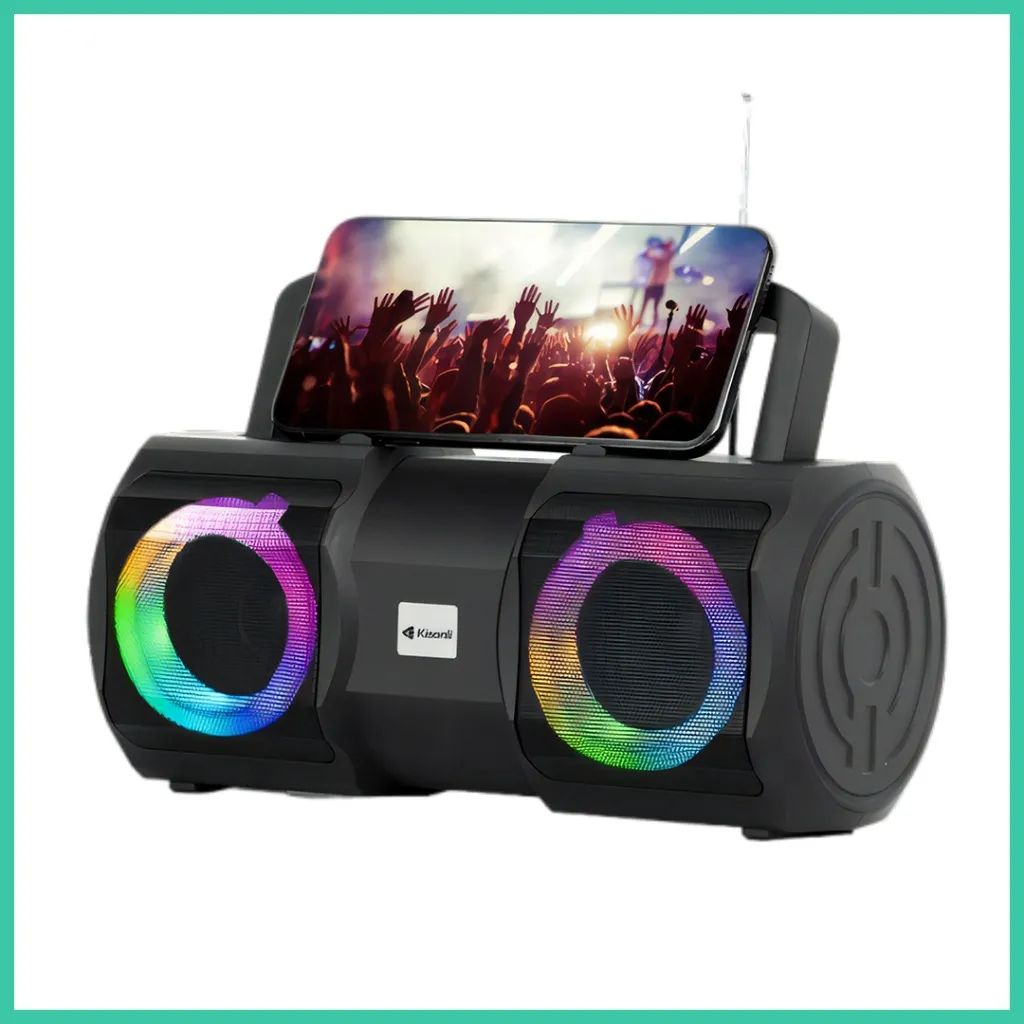 Kisonli K1 Portable Bluetooth 5.0 Bass Stereo Speaker | 9 RGB Light Modes 10