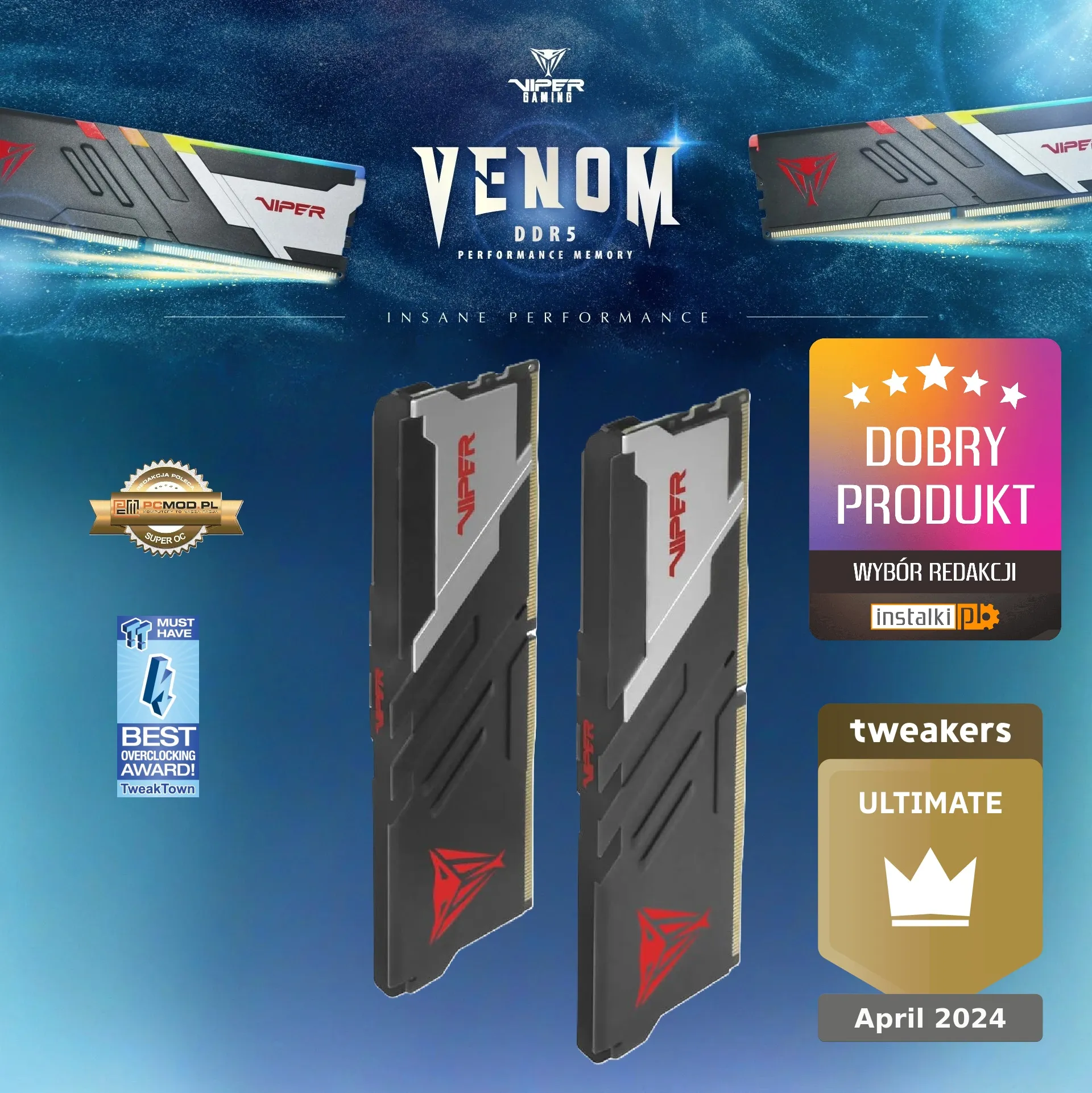 Patriot Viper Venom DDR5 RAM 16GB (1x 16GB) 6000MT/s CL30 1.35V UDIMM Desktop Gaming Memory , Intel XMP 3.0 Ready , AMD EXPO... 2