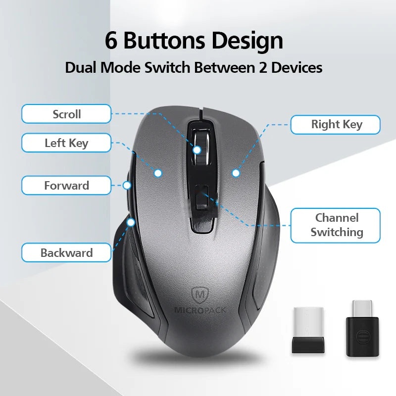 Mouse Wireless USB Micropack MP-752W SPEEDY PRO GRAY 9