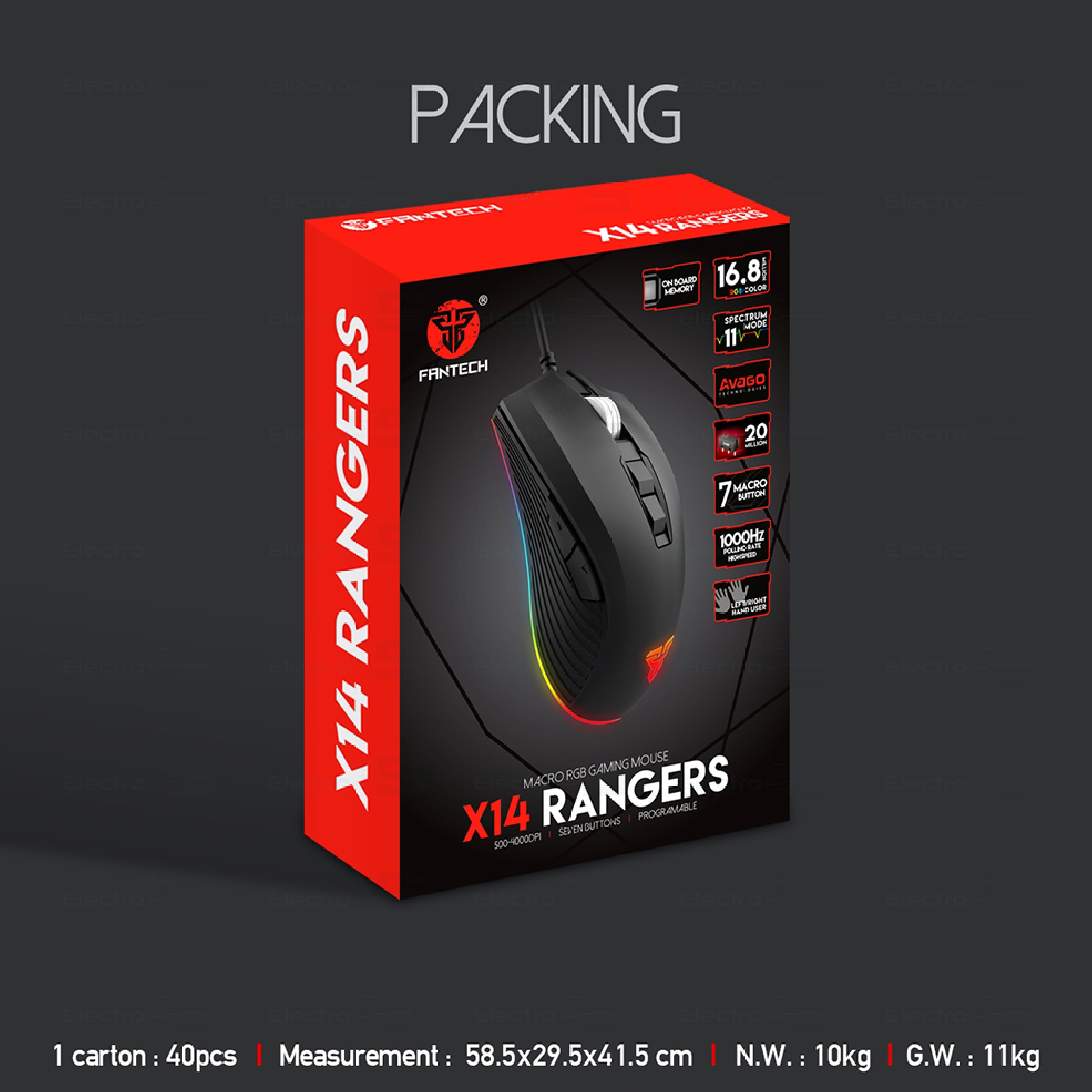 MOUSE USB FANTECH X14 RANGERS 5