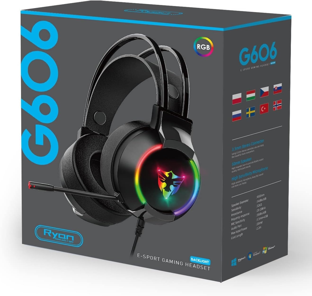 Headset Gaming G606 USB RGB 3