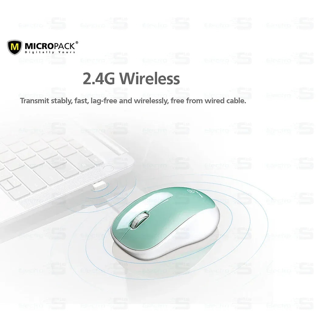 Mouse Wireless Micropack Speedy Slim Green Mp-721w 2