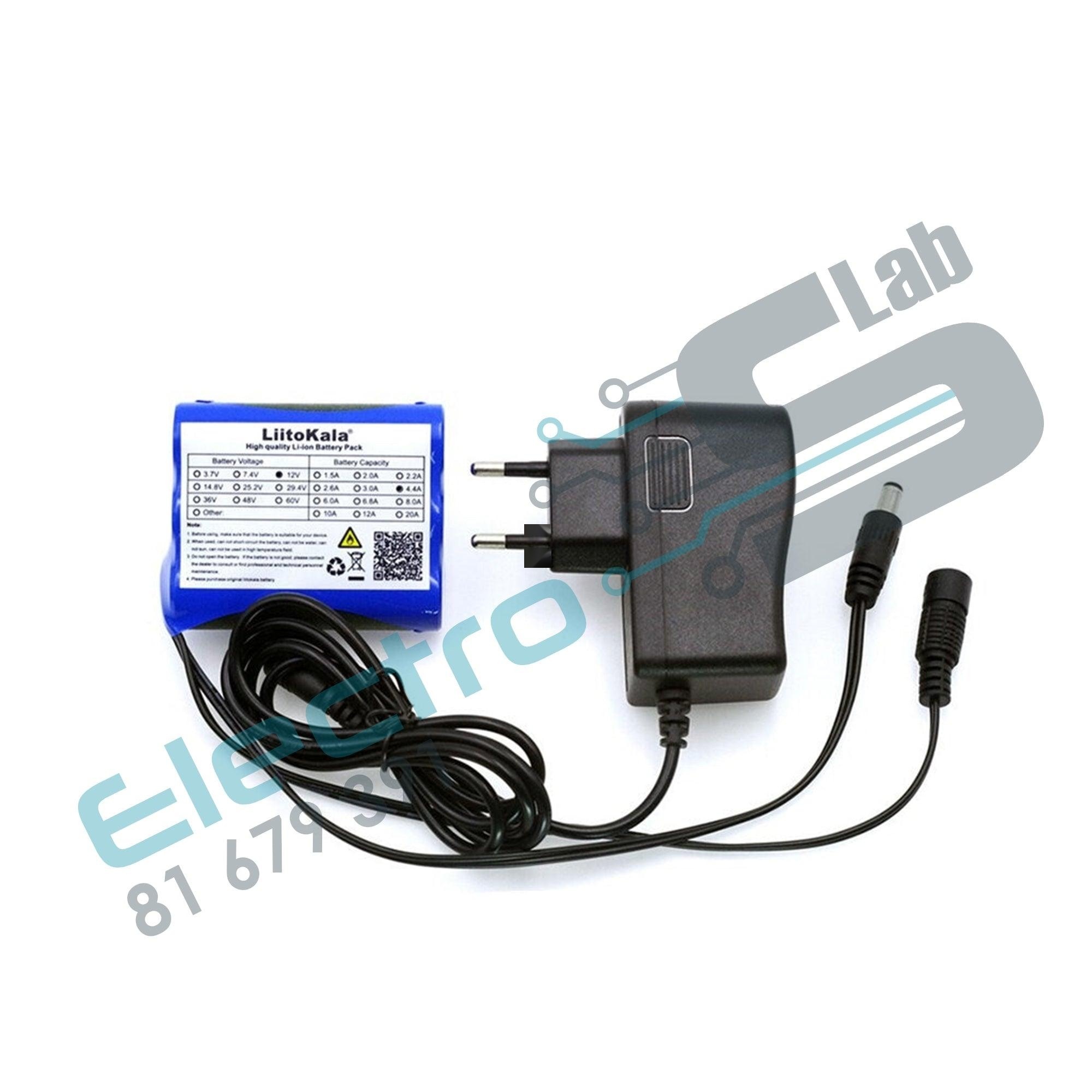 12V 4400mAh 18650 Lithium-ion Battery + 12.6V 1A  Charger