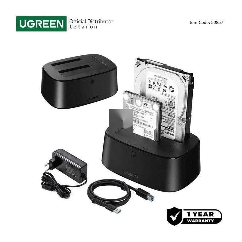 UGREEN USB 3.0 to SATA Dual-Bay Hard Drive Docking Station DUPLICAtoR /CLONER - CM198 50857