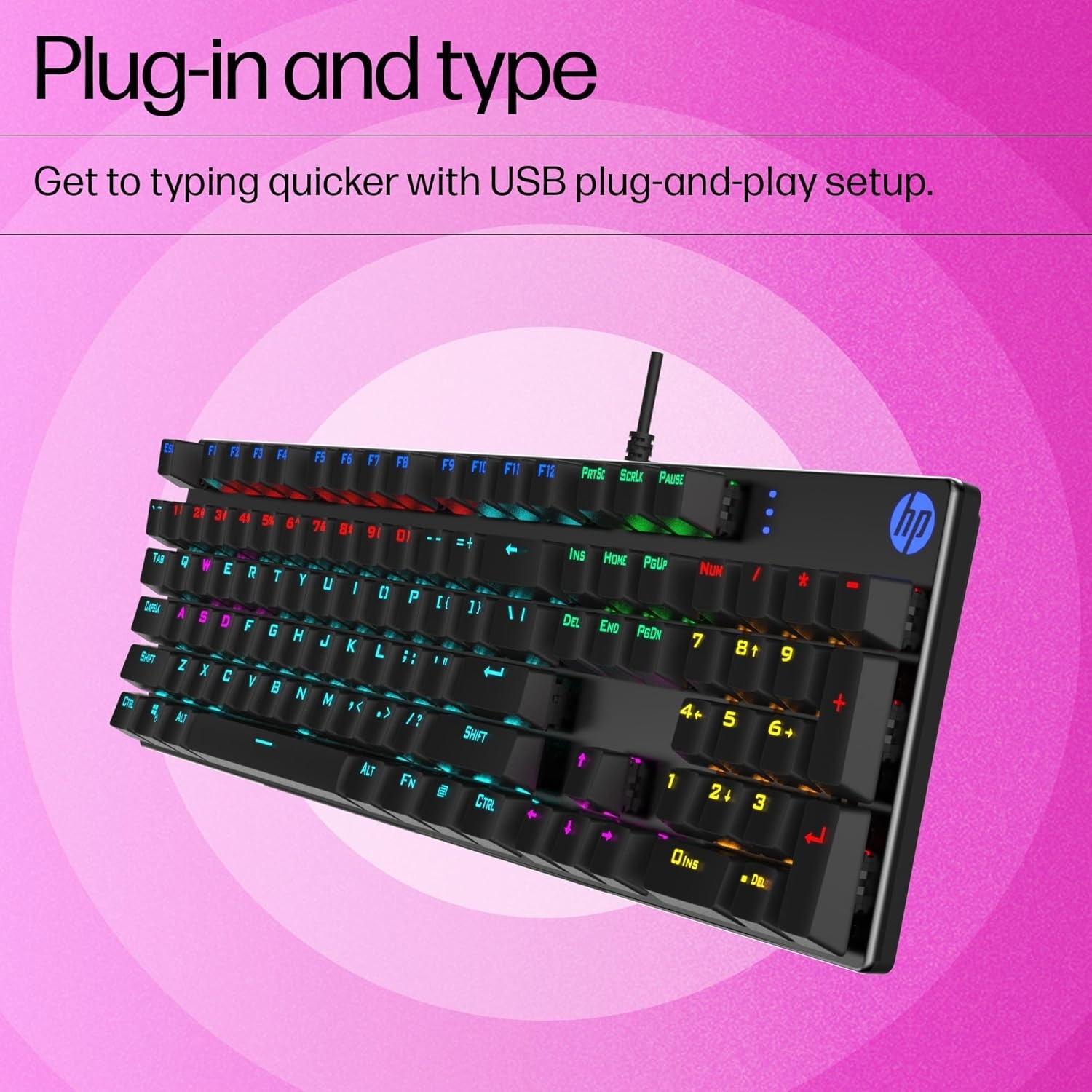 HP RGB MECHANICAL GAMING KEYBOARD GK400F WIRED 9