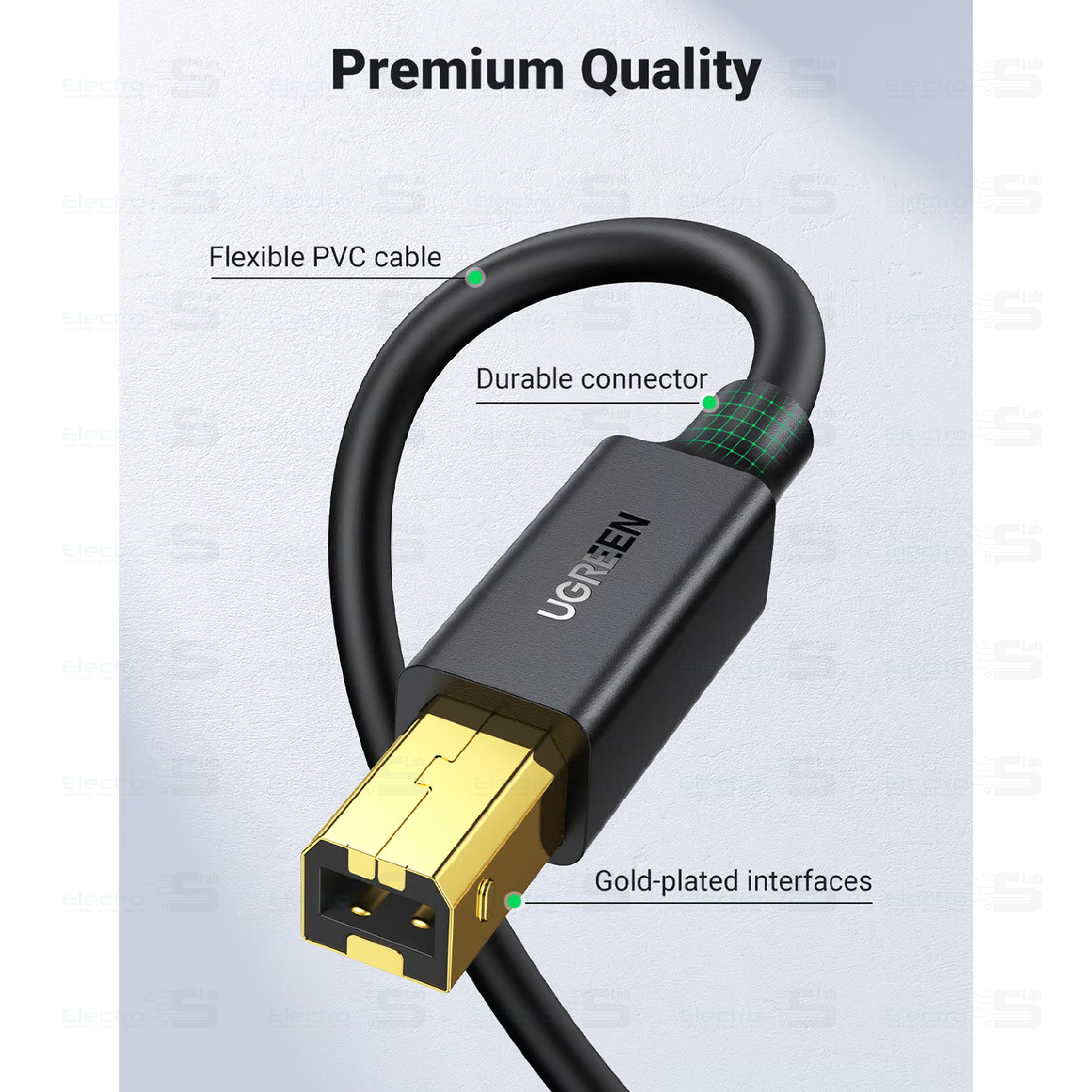 CABLE PRINTER USB 5M SUPER SPEED UGREEN US135 - 23.75 - 10352 3