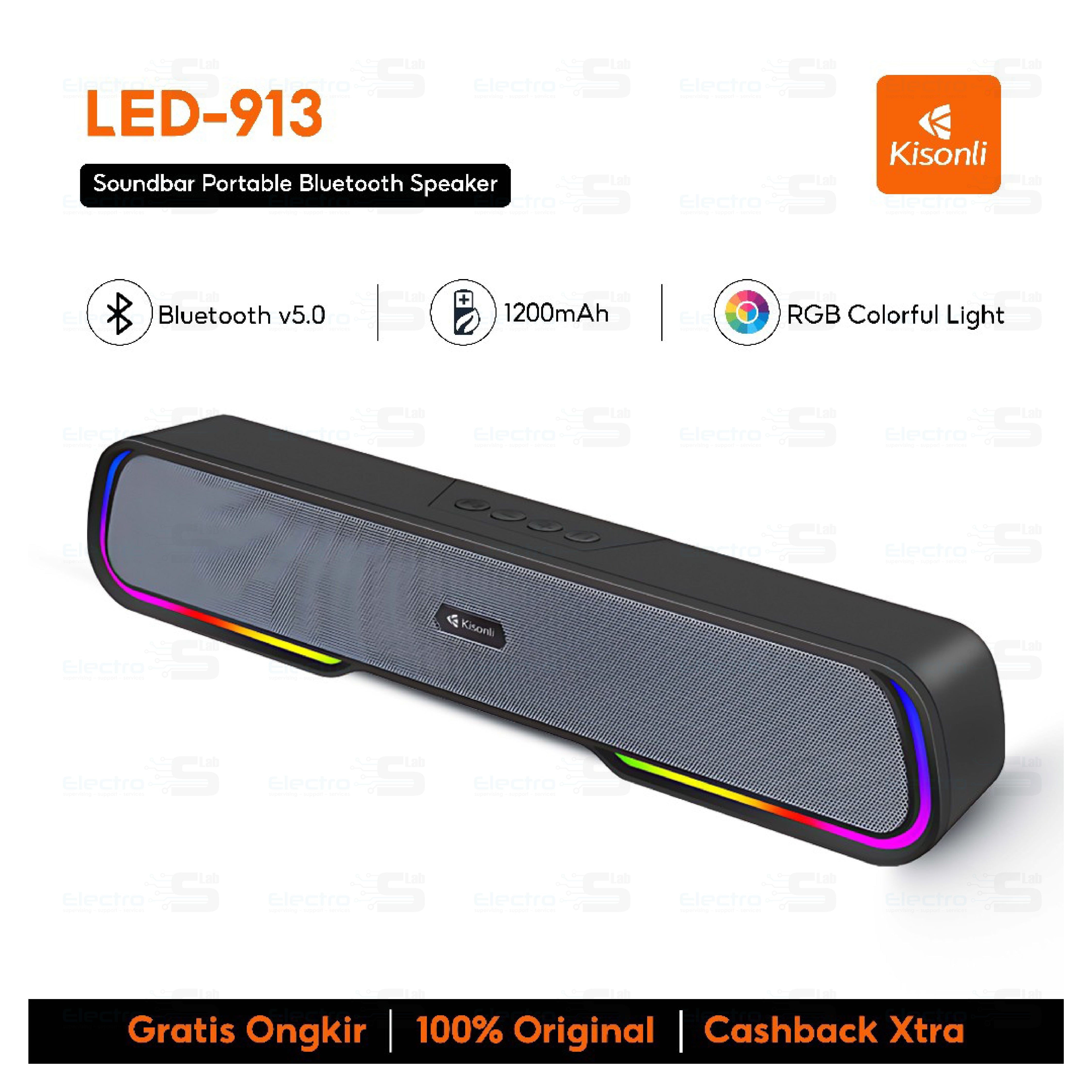 Speaker Kisonli Led-913 Bleutooth RGB 3