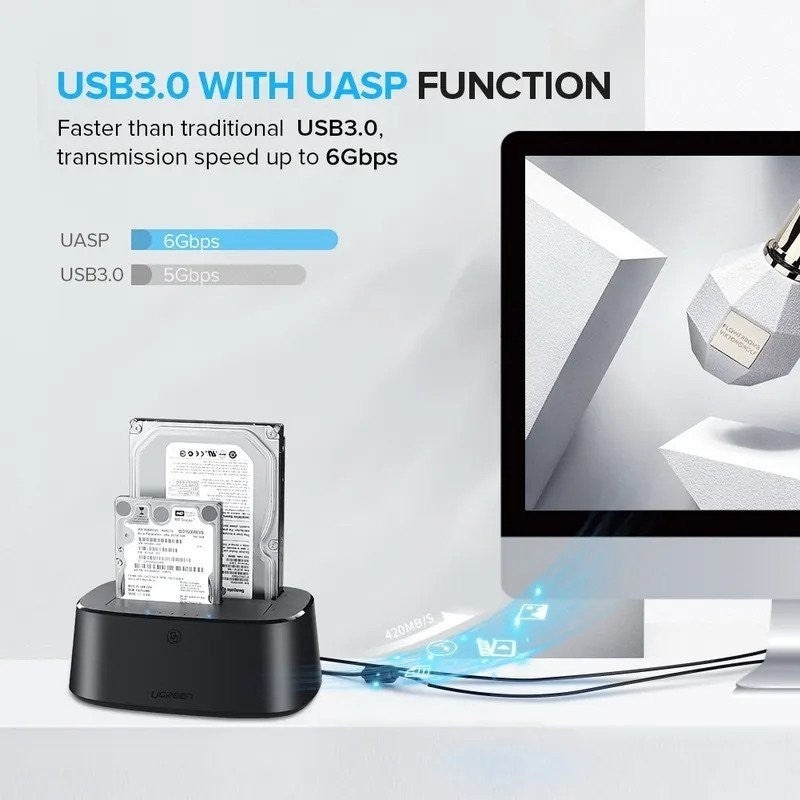UGREEN USB 3.0 to SATA Dual-Bay Hard Drive Docking Station DUPLICAtoR /CLONER - CM198 50857 6