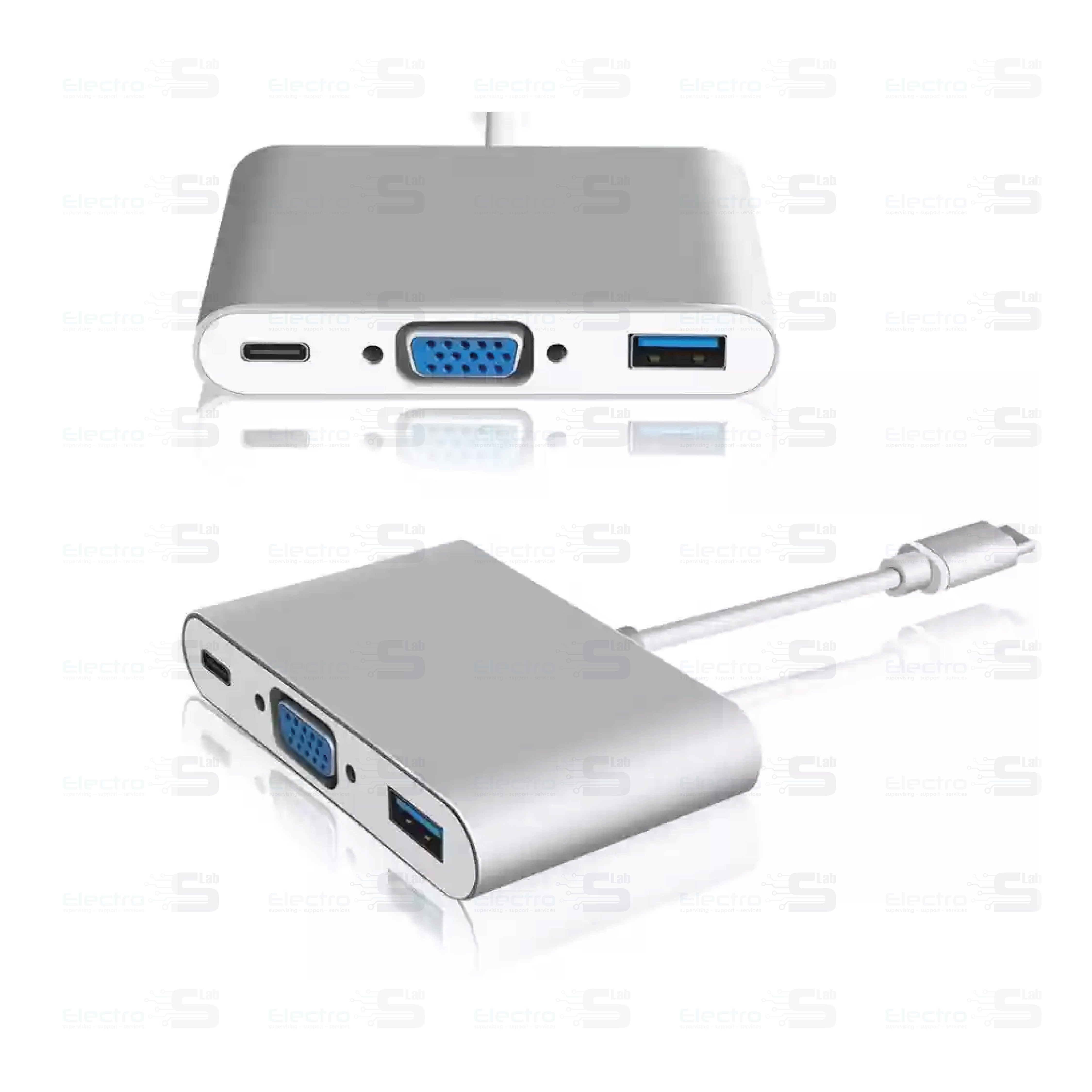 Converter Type-C To Hub Vga Type C Usb 2