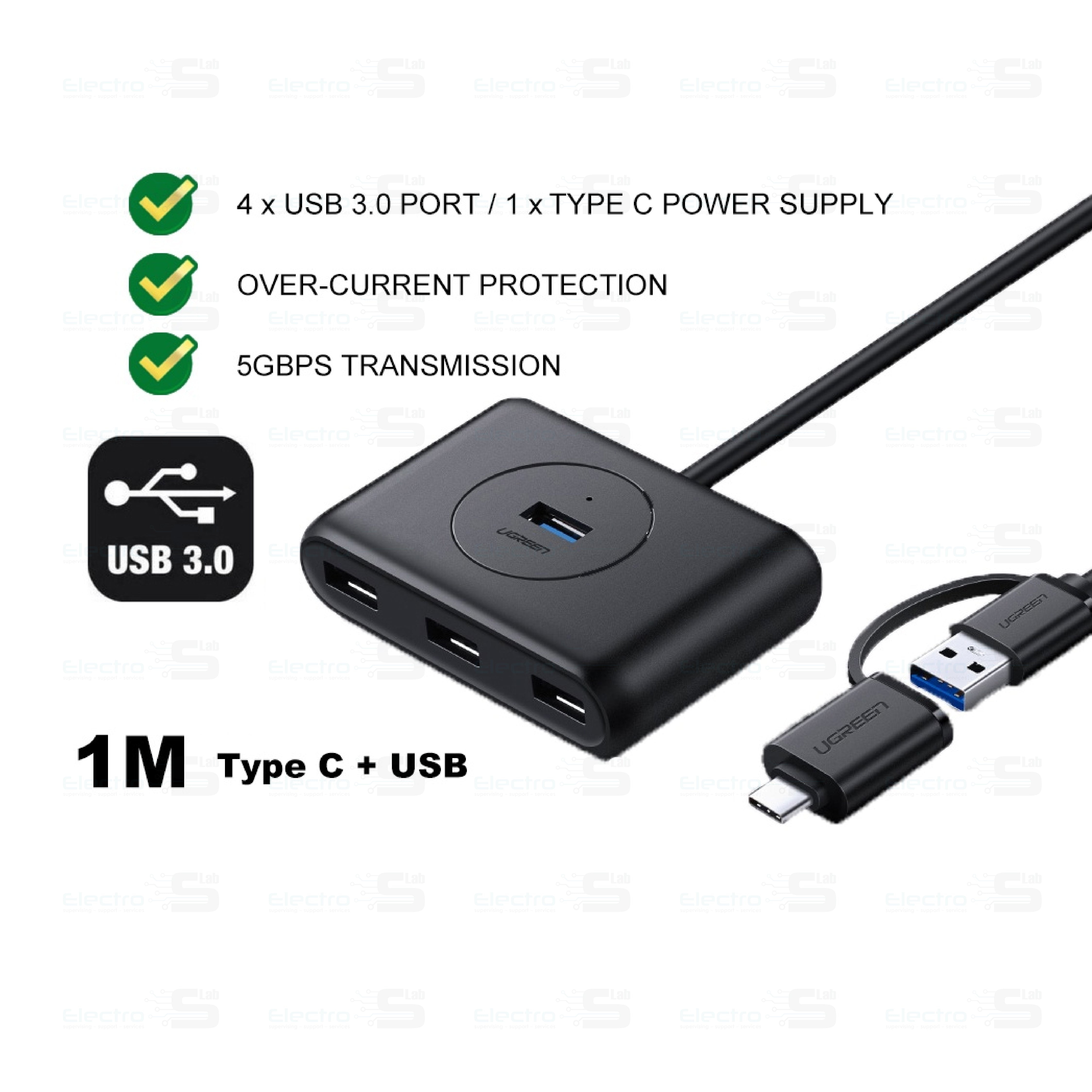 USB 3.0 4 PORTS HUB UGREEN CR113-20291 3